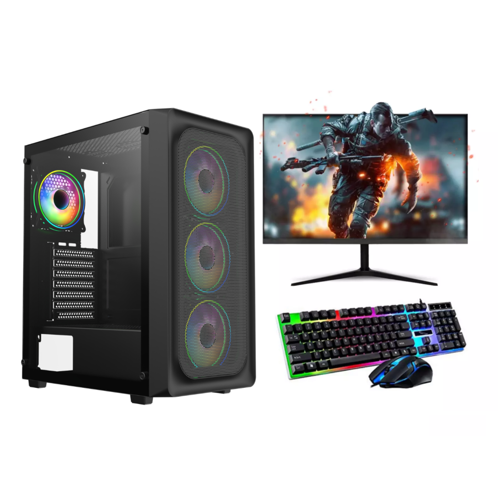 Fast Gaming Pc Bundle I7-4770 16Gb Ram 1Tb Hdd + 256 Ssd Rtx 3050 22" Monitor 5060908887344