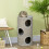 PawHut PawHut Cat Barrel Tree Tower with Sisal, Cosy Platform, Light Grey 1