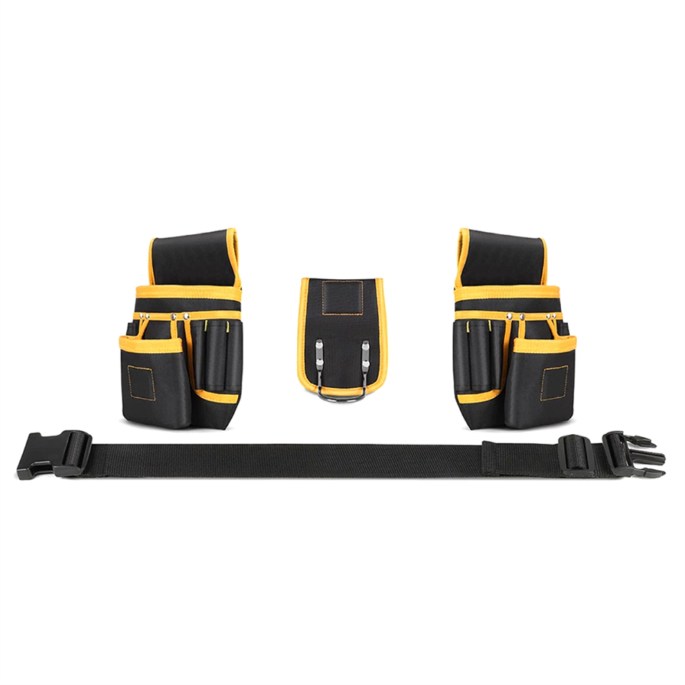 Tool Waist Bag Electrician Waist Tool Bag Waterproof Oxford Cloth Utility Waist Belt Pouch Bag For Holding Drill Wrench Screwdrive 4852384713016