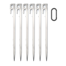 Estacas de barraca 420 Aço Inoxidável Pregos para barraca Pregos para chão Estacas fixas Espessura Alta Dureza Montanhismo Camping Areia 28 cm