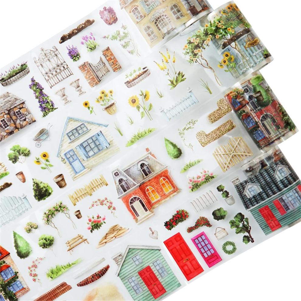 Set Di Nastri Adesivi In Pet, 4 Rotoli Di Nastri Adesivi Decorativi Per Scrapbooking, Progetti Fai Da Te, Artigianato E Progetti Dream Garden Series