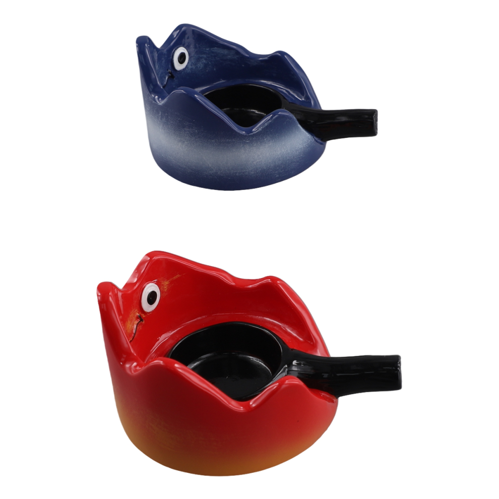 Portacandele Portacandele Posacenere Cartone Animato Kawaii Aromaterapia Base Per Candelabro Decorazione Soggiorno Ornamento Casa Rosso E Blu-image