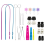 Drawstring Threader Set Flexible Drawstring Threader Set with Stainless Steel Sewing Loop Hook Seam Tweezers Cord Lock 5