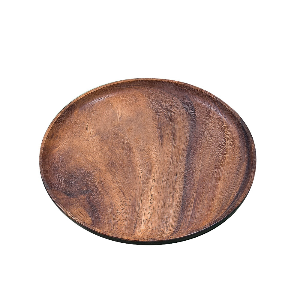 bord rond massief houten plank geheel acacia hout fruitbord houten schotel theebord dessert diner ontbijtbord
