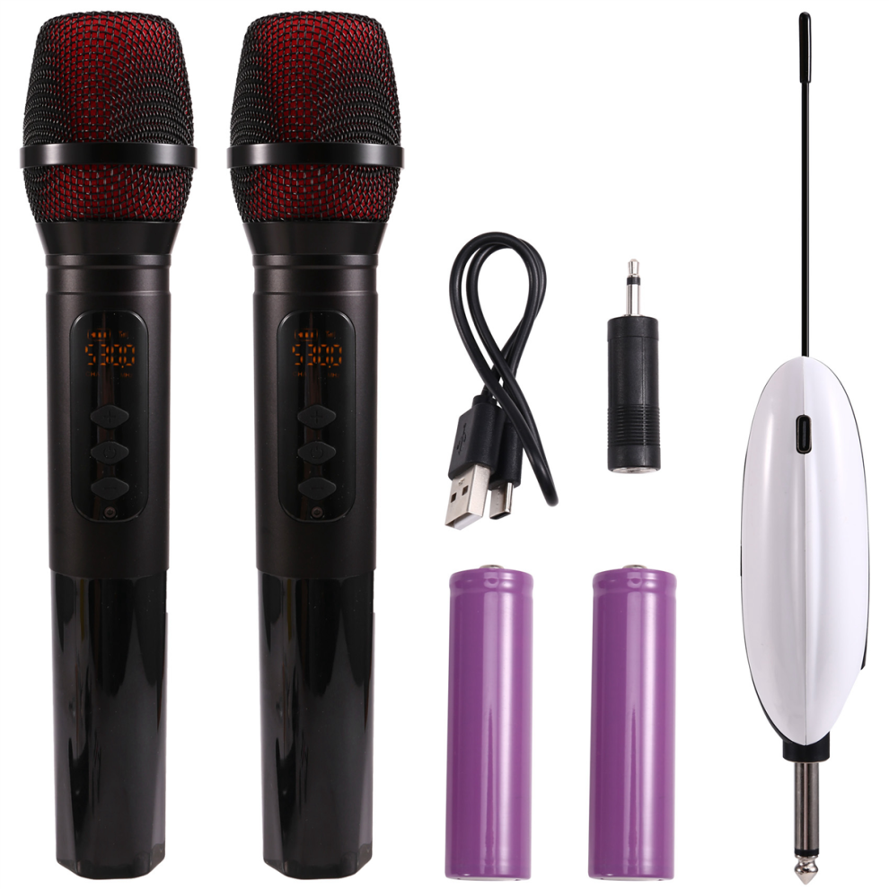Microphone sans fil UHF, extension de microphone rechargeable sans fil, mélangeur de microphone 6,5 mm, extension d'entrée multicanal