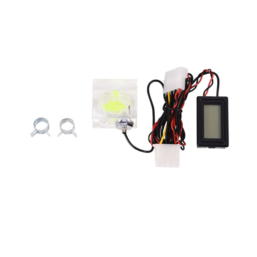 Flow Meter Pc 3 Way Flow Meter Digital Thermometer, Computer Water Cooling System Kit With Two Connectors And With Pagoda Clip 4852384749183