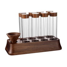 Koffiebonenfles 1 stuks koffiebonen glazen buis met houten gereedschap flessenbuizen graanopslag houten verzegelde luchtdichte bussen B