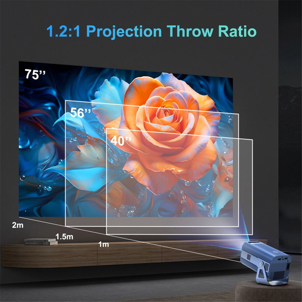 Projector Portable Projector With Wifi6 Bluetooth 4K Hd Projector For Home Cinema Meeting Video Movie Outdoor Eu Plug 4852715985662