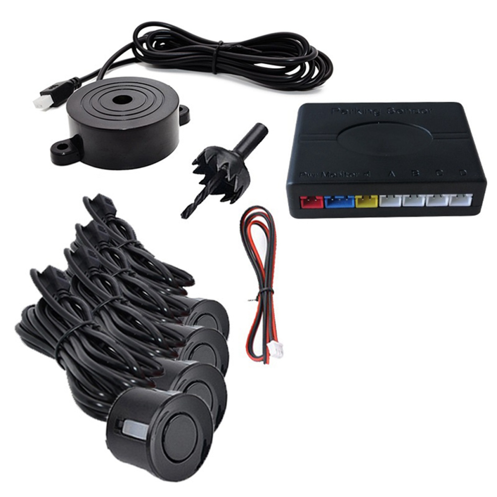 Car Parking Sensor Kit Car Parking Sensor Kit Universal 4 Sensors Buzzer Reverse Backup Radar Sound Alert Indicator Probe System 4852715989424
