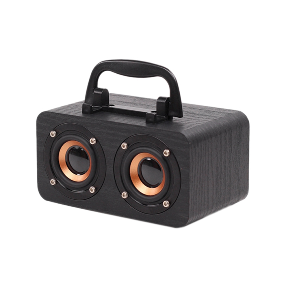 Multifunctional speaker Protable Wooden Speaker Bluetooth 5.0 Dual Channel Stereo with FM Radio, Hi-Fi Sound, TF Card, AUX Support C-image-OPC-PGYH5SK-NEW