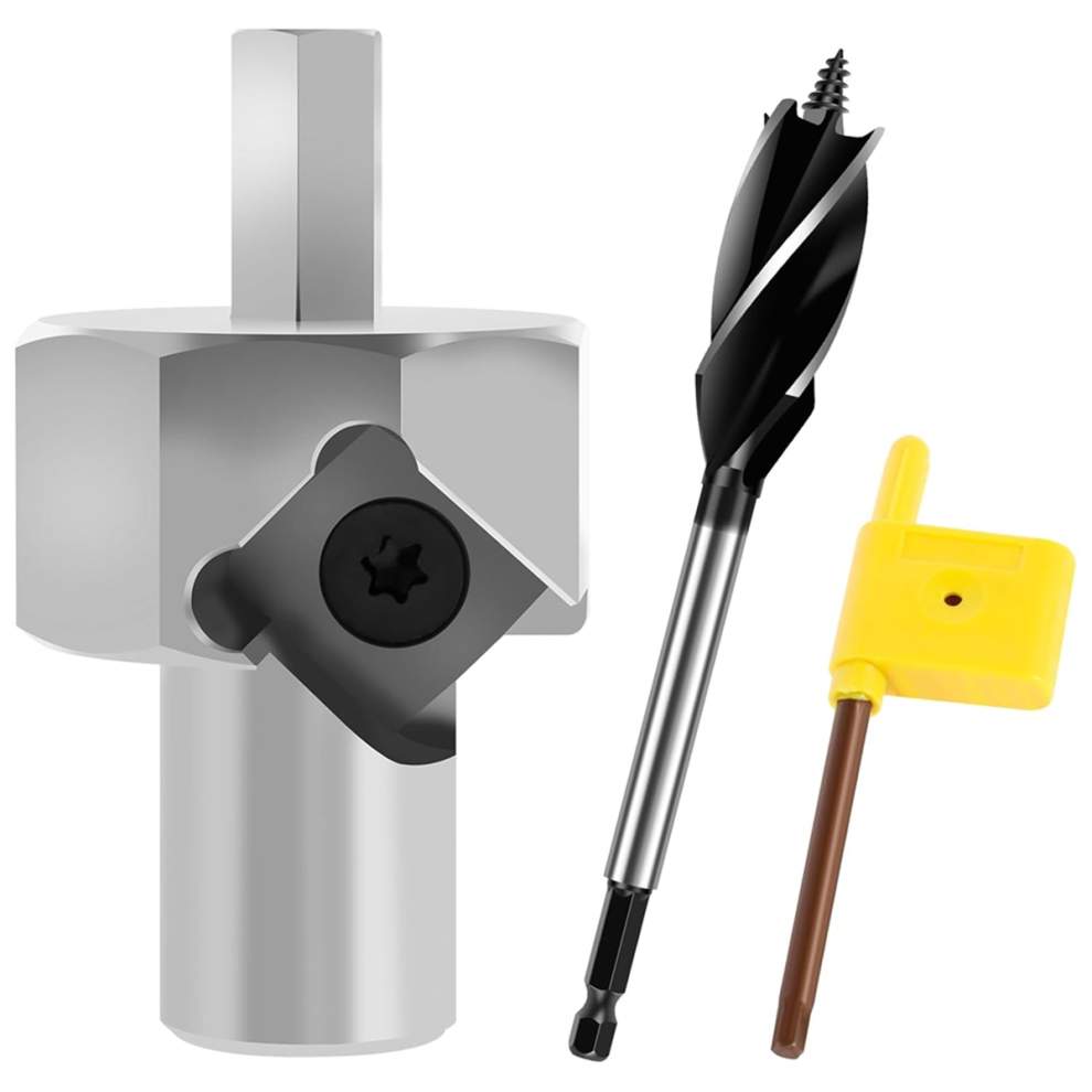 Mikrobohrer-Set FüR Die Holzbearbeitung, 19 Mm, Bankloch-Fasenreibahle, Entgratungsbohrer, FüR Standard-Bohrmaschinen-image