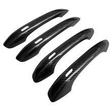 Poignée de porte extérieure en fibre de carbone avec trou de serrure pour Porsche Macan Cayenne Panamera 2014-2020, accessoires de voiture