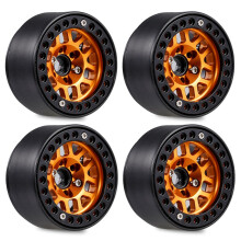 Tackle 4 Stück 1,9 Metall-Beadlock-Radnabenfelge für 1/10 RC Crawler Axial SCX10 90046 AXI03007 Traxxas TRX4 RedCat D90, Orange