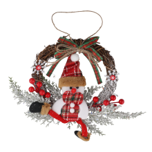 Decoração de Natal Guirlanda de Natal Artificial para Porta da Frente, Parede, Janela, Decoração de Casa de Fazenda, Boneco de Neve (Pequeno)