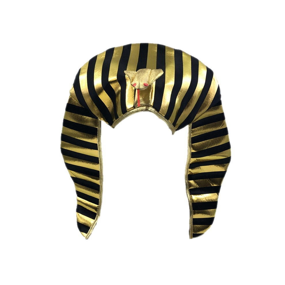 Hat Egyptian Pharaoh Costume Pharaoh Hat King Headpiece -Plated Cobra King For Halloween Dress Up Themed Party Supplies Gold Jojomino