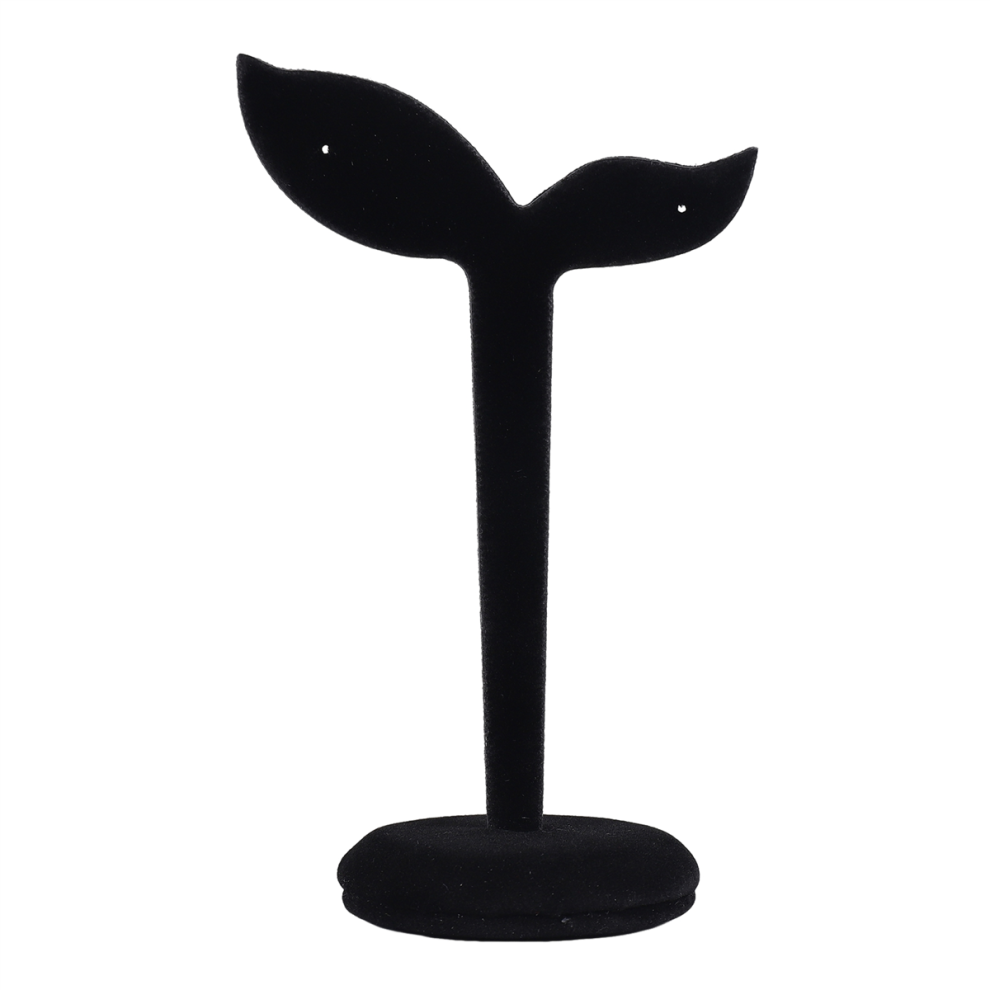 Displaystandaard, fluwelen oorbellenstandaard, rekwisieten, oorbellenhouder, opbergrek, 12 cm * 7 cm (zwart)