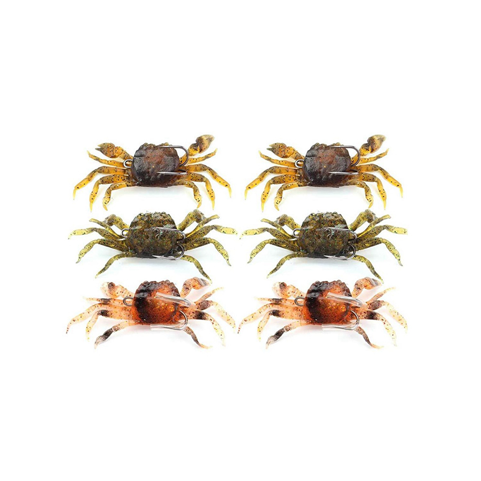 Photos - Lure / Spinner Jojomino Fishing Bait 6 Pieces Crab Fishing Lure Kit,Simulated Crabs Baits Artificial Fish Lures Tackle with Sharp Hook,3D Soft Sea C 