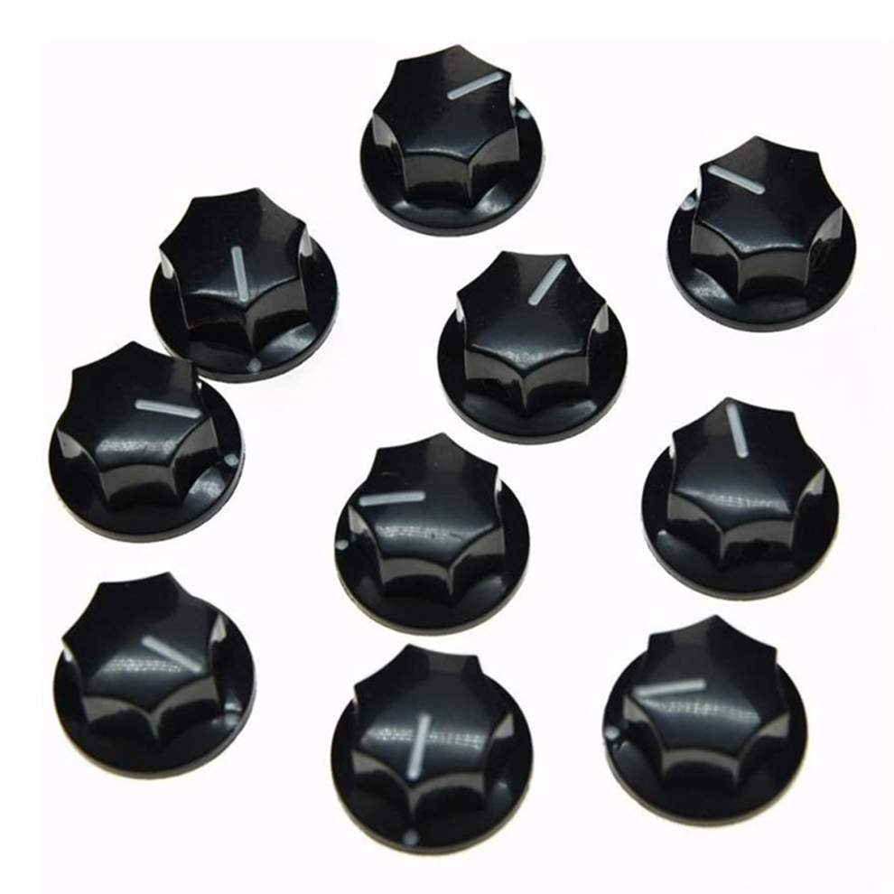 Knobs 10Pcs Guitar Knobs Amplifier Amp Knob Bass Tone Volume Knobs For Guitarra Brass Black 4852715914884