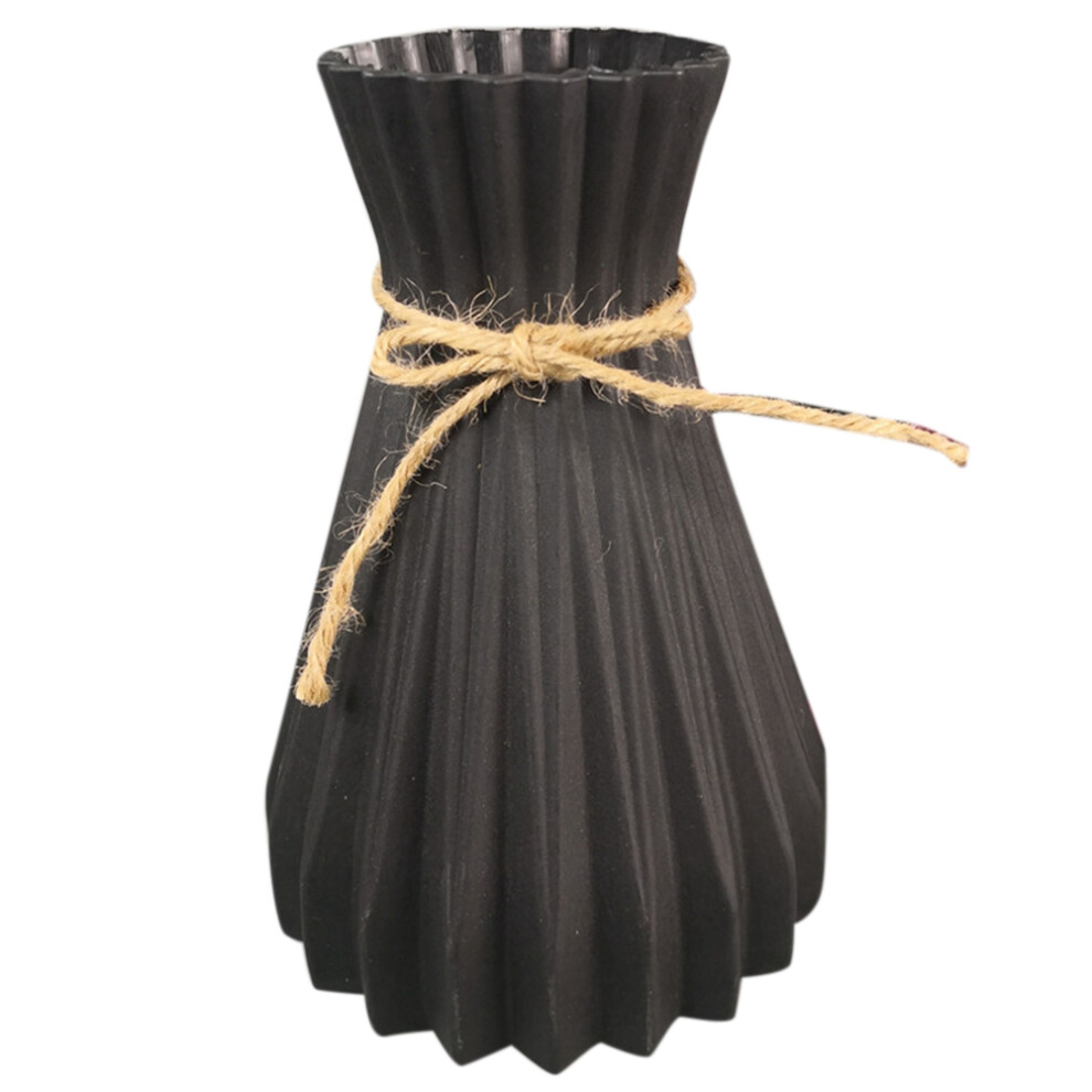 Vases en plastique modernes, style européen, anti-céramique, décorations pour mariage, maison, style rotin, incassable, simplicité, noir