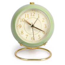 Wecker Leiser Wecker, Kleine Tischuhr fürs Bett, Nicht tickender analoger Retro-Wecker mit Lichttaste für den Schreibtisch