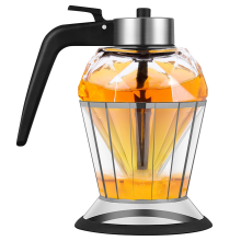 oiler Olivenölspender, Glasflasche, Honigglasspender, Glas-Menageflasche für die Küche, tropffreier Öltopf mit Ständer