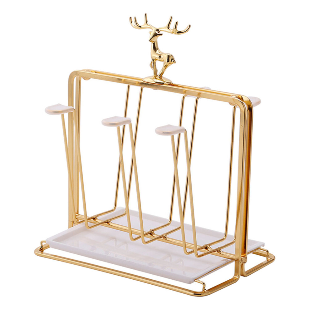 Porte-gobelet de luxe pour égoutter l'eau, support pour verres, égouttoir pour 6 tasses, ustensile de cuisine pour organiser et sécher les tasses