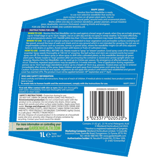 Resolva Resolva Xtra Fast Weedkiller RTU 1L 2