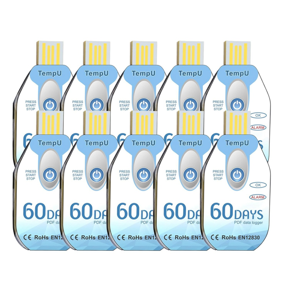Markenlos Temperature Data Logger Usb Disposable Pdf Temp Recorder 10 Pack
