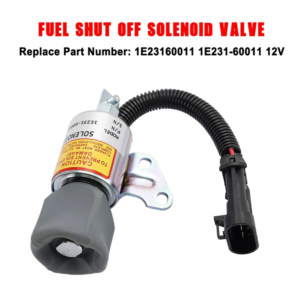 Sa-4899-12 1E231-60011 Fuel Shutoff Solenoid 12V For Kubota B1700d 4853659247823