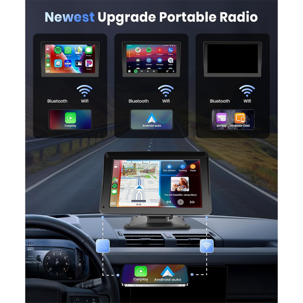 Portable Car Stereo Wireless Carplay Android Auto,7 Inch Car Radio 4853659245737