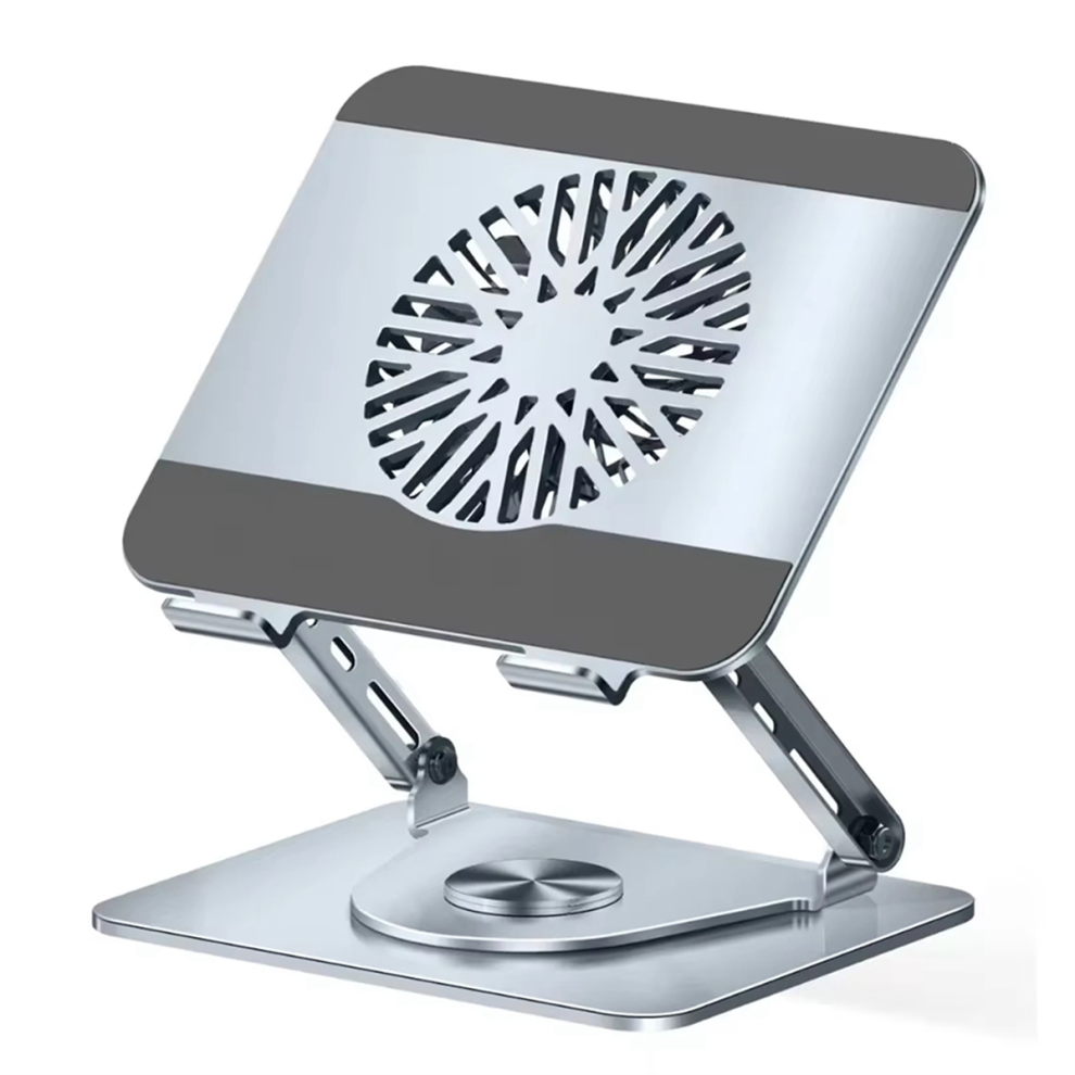 Supporto Per Notebook Da Tavolo Con Rotazione A 360, Supporto Per Laptop In Metallo, Argento