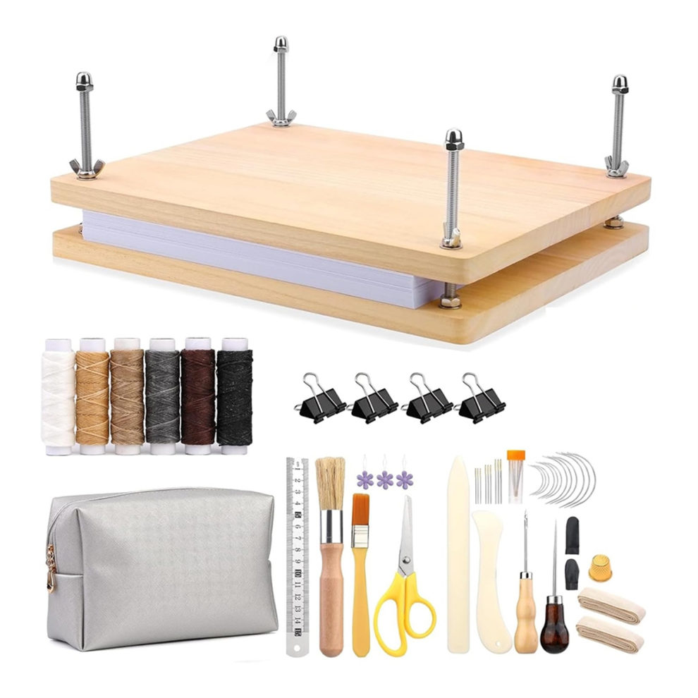 Kits de reliure, presse à livres en bois, matériaux et fournitures de reliure