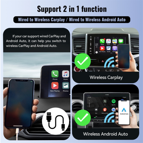 Adattatore wireless Android Auto 2 in 1 Ai Box per Carplay wireless per Honda 2