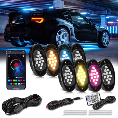 Luces LED RGB para roca, luces multicolor para ATV, UTV, SUV, A 2