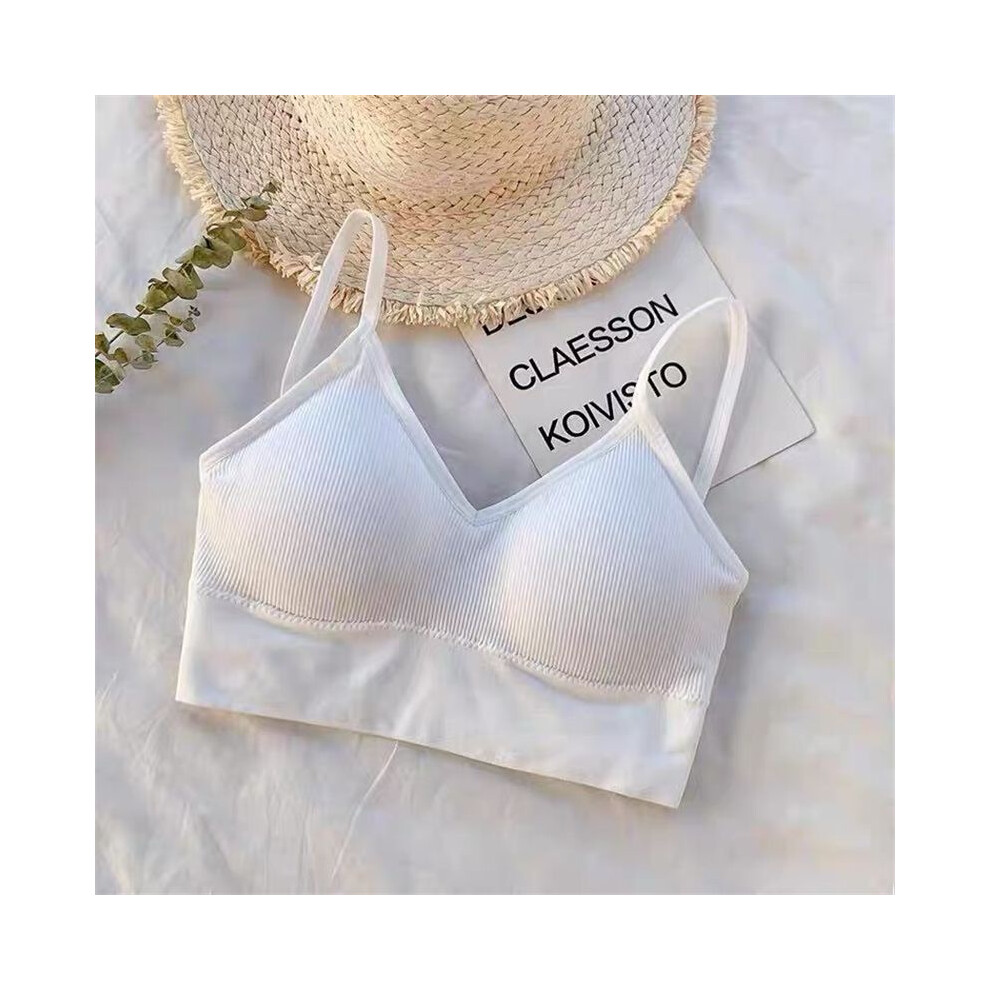 (White)Soutien-gorge de sport U Back X Bralet avec rembourrage mousse enveloppé poitrine sous-vêtements gym yoga