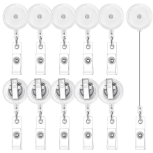 50 carretes de insignia retráctiles con pinza de cocodrilo giratoria