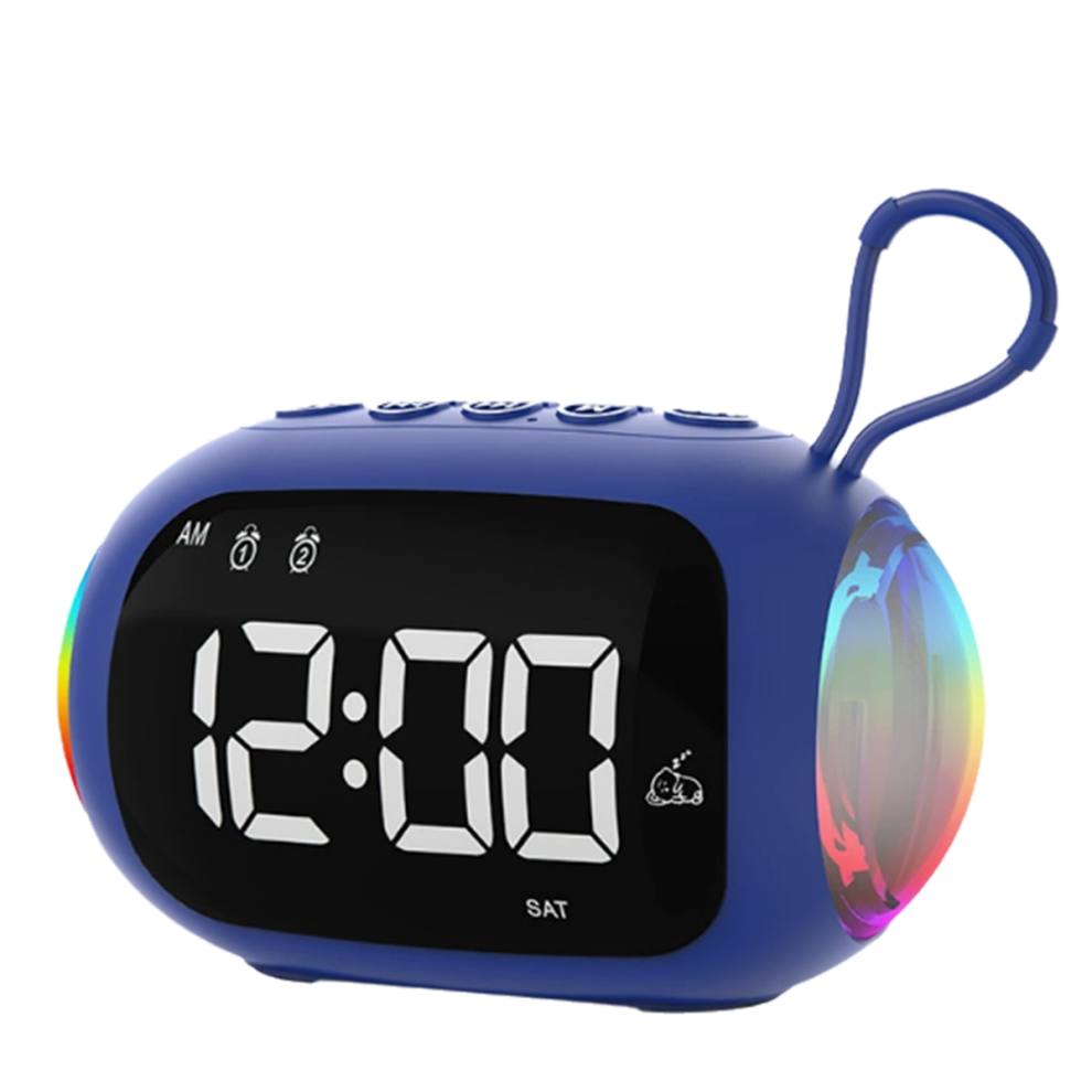 Alarm Clock Fm Radio Bluetooth Speakers Colorful Subwoofer,A Light 4853659281049