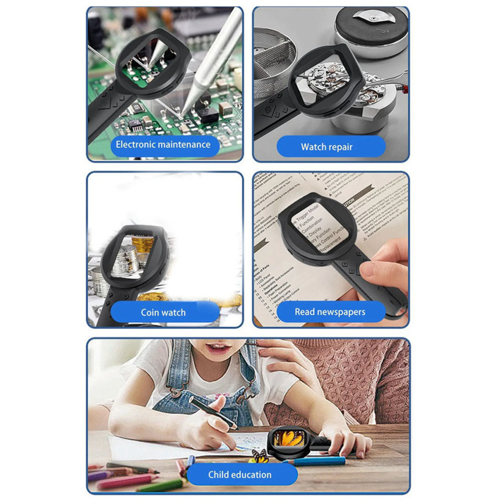Markenlos Digital Magnifier 2.8In Ips Screen 2Mp 1000X Magnifying Glass