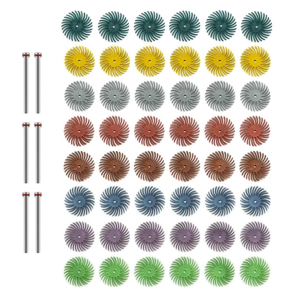 48Pcs 1 Inch Radial Bristle Disc Kit With 3Mm Shank For Rotary Tools 4853659287331