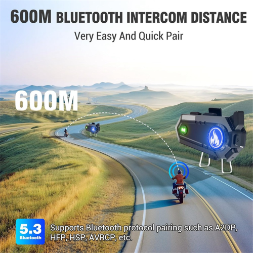 Fone de ouvido Bluetooth para capacete de motocicleta com 2 microfones, C9 1