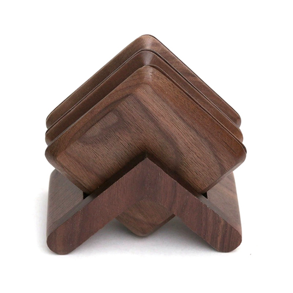 Dessous de verre en bois de noyer noir, dessous de verre pour tasse à thé et coussin isolant pour café