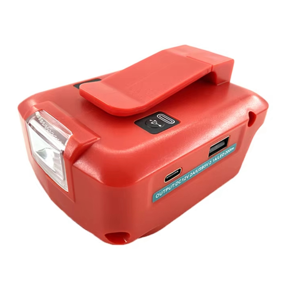 Pour adaptateur de batterie Li-Ion Milwaukee 18 V avec lampe de travail LED,