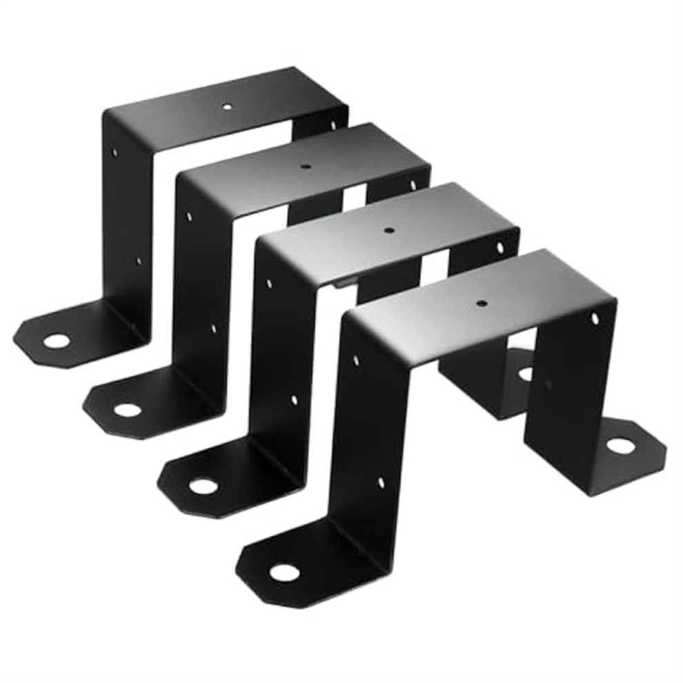 4Pcs Strap Post Ties Black Deck Fence For 4X4in Post U Bracket 4853809324565