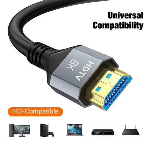 Καλώδιο 2.1 συμβατό με HDMI 8K 4K 144Hz 8K 60Hz 48Gbps εξαιρετικά υψηλής ταχύτητας 2