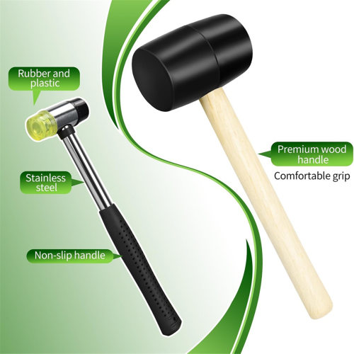 2-Piece Mallet Set, Double-Sided Soft Rubber Mallet for Flooring 2