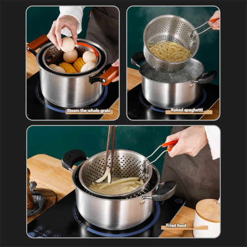 Frittierkorb mit Griff, runde Form für bequemes Kochen 2