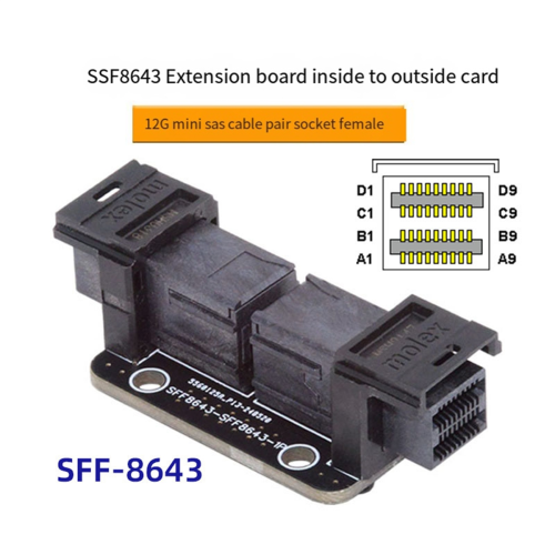 Προσαρμογέας PCI-Express 4.0 Mini SAS HD SFF-8643 θηλυκό σε SFF-8643 2
