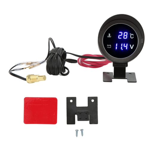 Voltmeter do auta s teplotným meračom DC 9-36V a senzorom teploty vody