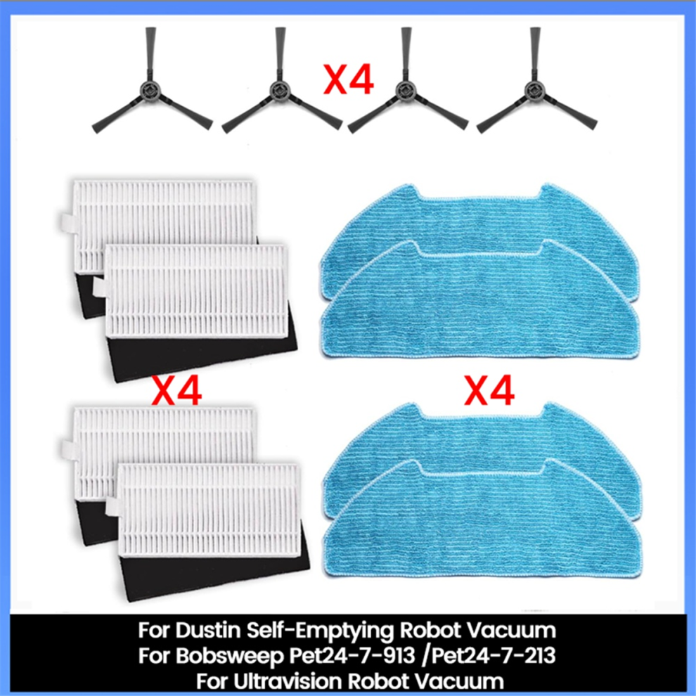 12PCS Side Brush Mop Filter for Dustin Self-Emptying