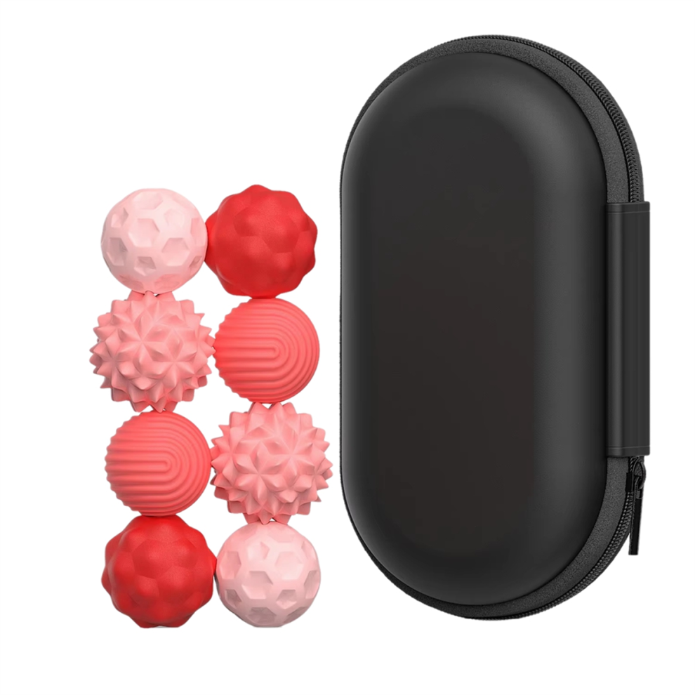 8 Palline Sensoriali Magnetiche In Silicone, Giocattolo Antistress Rosa